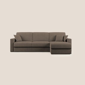 Best Divano letto angolare in tessuto impermeabile T02 marrone