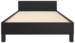 Giroletto con testiera nero 80x200 cm in similpelle