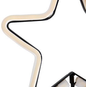 Faretto da terra natalizio al neon stella gialla con LED e timer IP44 - Fura