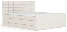 Letto boxspring beige con contenitore 140x200 cm Ava – Maison de Rêve