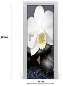 Adesivo per porta Orchidea zen 75x205 cm