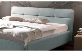 Letto matrimoniale imbottito azzurro con contenitore con rete inclusa 160x200 cm Lotte – Meise Möbel