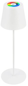 Lampada Da Tavolo Moderna Calida Metallo Bianco Led Integrato 2,5W 2700K