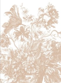 KEK Amsterdam Carta da parati panoramica Engraved Flowers Uyterlinde - Nude 292 cm