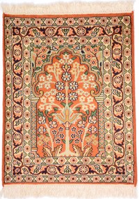 Cashmere Silk Tappeto 50 x 70 Beige (Indian) Annodato A Mano