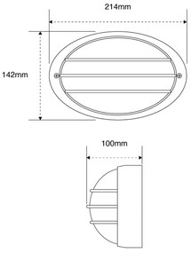 Plafoniera E27 IP54 Bianca 214x142mm Colore Bianco