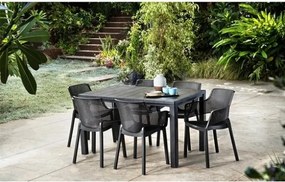 Sedie Da Esterno In Resina Design Moderno Con Braccioli Elisa Keter Grafite 4 Pezzi