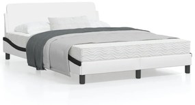 Giroletto Con Testiera Bianco E Nero 140x190 Cm İn Similpelle /
