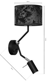 Lampada da parete SATINO 1xE27/40W/230V + 1xGU10/MR11/7W nero/grigio