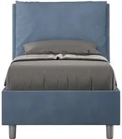 Letto Singolo rivestito in Microfibra - ANTEA Tipologia Letto: Senza Rete, Dimensione Rete: 80x210, Colore: Blu