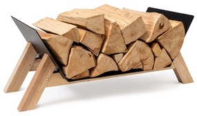 blumfeldt Firebowl Langdon Wood Black, legnaia, 68x38x34 cm, acciaio e legno