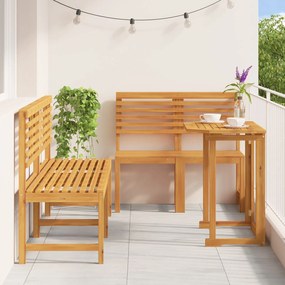 Set da pranzo da giardino 5 pezzi in legno massello di acacia