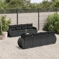 Set Divani da Giardino 9 pz con Cuscini Nero in Polyrattancod mxl 92728