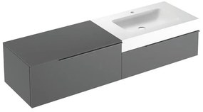 Mobile sottolavabo e lavabo Ginevra per vasca a destra grigio basalto L 170 x H 36 x P 51 cm