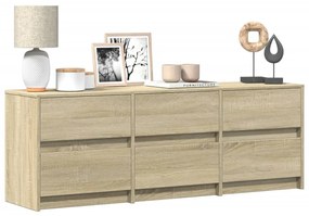 Mobile Porta Tv Con Led Rovere Sonoma 140x34x50cm İn Truciolato /
