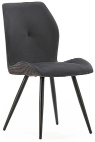 Set di 2 sedie da pranzo in velluto a coste nero Adaya - Marckeric