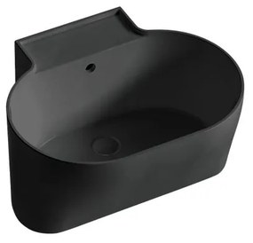 Lavabo da appoggio Tina COLAVENE ovale in ceramica L 60 x H 35 x P 50 cm nero opaco piletta non inclusa, senza foro