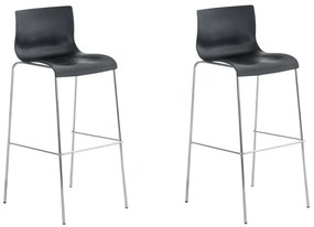 Set Di 2 Sgabelli Da Bar Hoover İn Plastica - Design Moderno E Comfort Superiore / Schwarz / Chrom