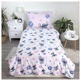 Set copripiumino e federa da bambini rosa chiaro in cotone per letto singolo 140x200 cm Lilo &amp; Stitch "Pink" – Jerry Fabrics