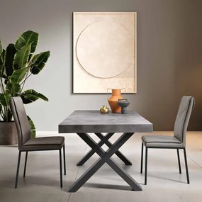 Tavolo allungabile a 260 cm con struttura in laminato PARIDE CEMENTO