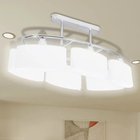 Lampada Da Soffitto Paralume Ellissoidale Vetro 6 Lampadine E14 /