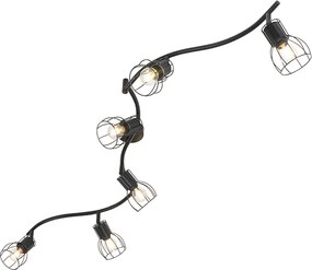 Faretto da soffitto moderno nero 145 cm 6 luci - Botu