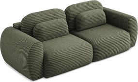 Divano verde allungabile/con contenitore con rivestimento in velluto a coste 266 cm Kini – Makamii