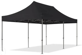 TOOLPORT 3x6m gazebo pieghevole con laterali (finestre panoramiche), PREMIUM acciaio, nero - (600066)