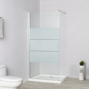 Walk-in easy L 80 x H 195 cm, vetro 6 mm serigrafato argento