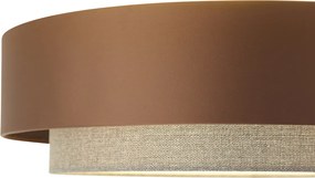 Plafoniera moderna bronzo scuro con tortora 50cm 3 luci - Drum Duo
