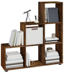 Libreria a Scala Rovere Fumo 107 cm in Legno Multistrato