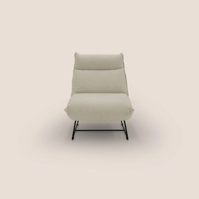Tessa Poltroncina dal design moderno in morbida microfibra smacchiabile T11 panna