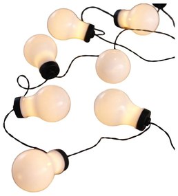 Catena luminosa a forma di lampadina LED nera Lampadina, 10 luci, lunghezza 2,2 m - DecoKing