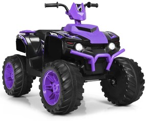 Costway Quad elettrico ATV 12 V per bambini con musica e luci LED, Quad a batteria con sedile comodo 104x67x74cm