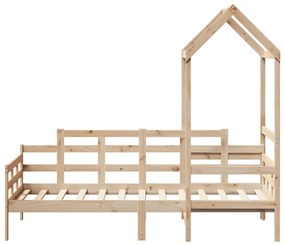 Dormeuse con tetto 90x200 cm in legno massello di pino