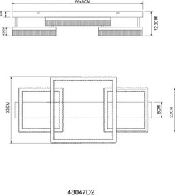 Globo 48047D2 - Plafoniera da soffitto ZARA LED/40W/230V 3000K 33x66 cm