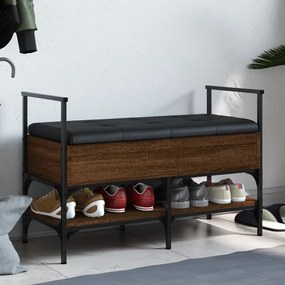 Panca Porta Scarpe Rovere Marrone 85,5x42x57,5 Cm /