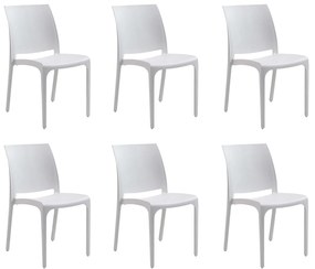 VOLGA - set di 6 sedie da giardino in plastica