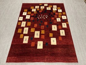 Gashguli Tappeto 150x200 Rosso (Iran) Annodato A Mano