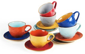 Novità home set tazze cappuccino colorate mediterraneo