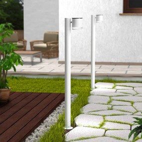 Paletto da Giardino Solare Bianco da 100cm, IP54 in Alluminio Colore  Bianco Naturale 4.000K