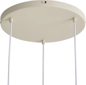 Lampada a sospensione scandinava beige con vetro opalino 3 luci - Polly