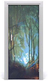 Poster adesivo per porta Foresta mistica 75x205 cm