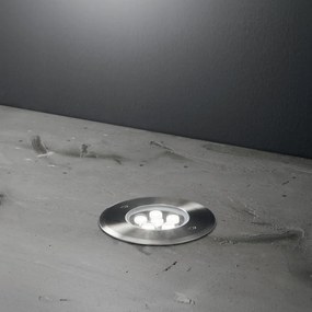 Lampada Da Incasso Moderna Floor Alluminio Cromo Led 6W 3000K Luce Calda