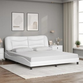 Giroletto Con Testiera Bianco 180x200 Cm İn Similpelle /