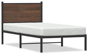 Giroletto Senza Materasso İn Metallo Rovere Marrone 90x200 Cm /