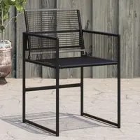 Sedie da Giardino 4 pz Nere in Polyrattan 4008578