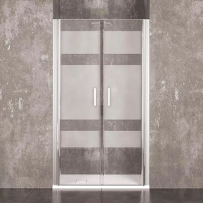 Box Doccia Saloon Nicchia Serigrafato 6 Mm Altezza 195 Cm Porta Bagno Ante Apertura Doppia Battente Cristallo Temperato Struttura Alluminio Anodizzato Maniglie Acciaio Cromato Varsavia (120 x 195 Cm)