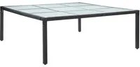 Tavolo da Giardino Nero 200x200x74 cm in Polyrattan 46132