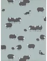Little Greene Carta da parati Nip & Lassie - Celestial Blue